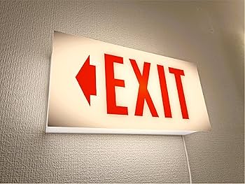 【壁掛け】EXIT 非常口 出口 アメリカンレトロ看板 置物 雑貨 ライトBOX Amazon | 【Lサイズ 壁掛け】EXIT 非常口 出口 避難灯