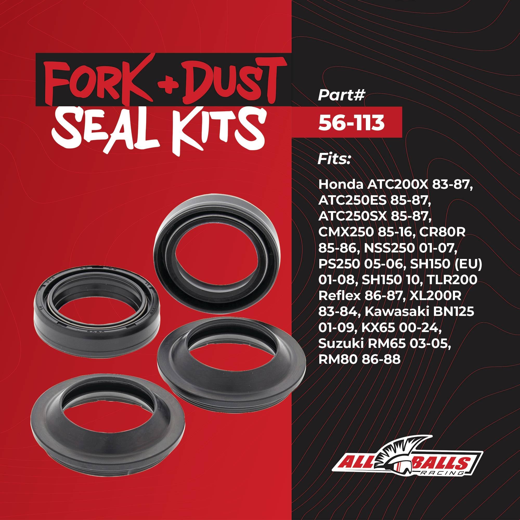 Amazon.com: All Balls Racing Fork and Dust Seal Kit 56-113