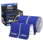 CKeep Kinesiology Tape, Uncut 2 Rolls, Original Cotton Elastic Premium Athletic Tape,Latex Free Hypoallergenic, 2inch x 16ft, Blue