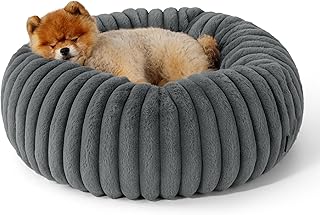 BEDSURE Donut Dog Bed, Small, Grey, 58.5 x 58.5 x 18 cm product image