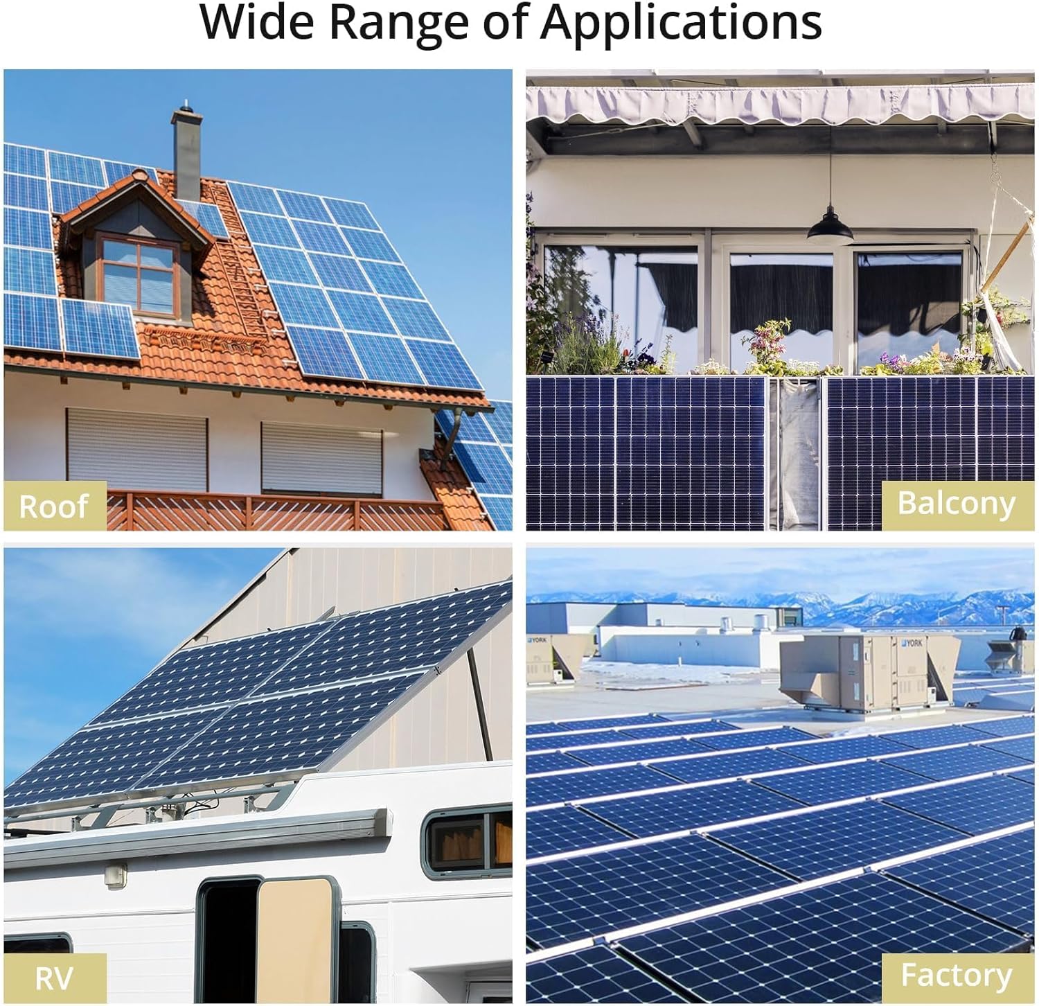 Anbte 10 PCS Solar Panel Mounting Brackets for Unistrut, Aluminium 30mm/35mm 6 x T-Shaped Mid Clamps + 4 x End Clamps, Solar Panel Mounting Kit for Metal, Tin, Flat, Sheet Roofs, RV, Black