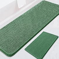 Vista 38 de BOANKODU Juegos de Alfombras de Baño de 2 Piezas, Alfombra de Baño de Chenilla Extra Suave Ultra Absorbente, Alfombra de Baño con Fondo