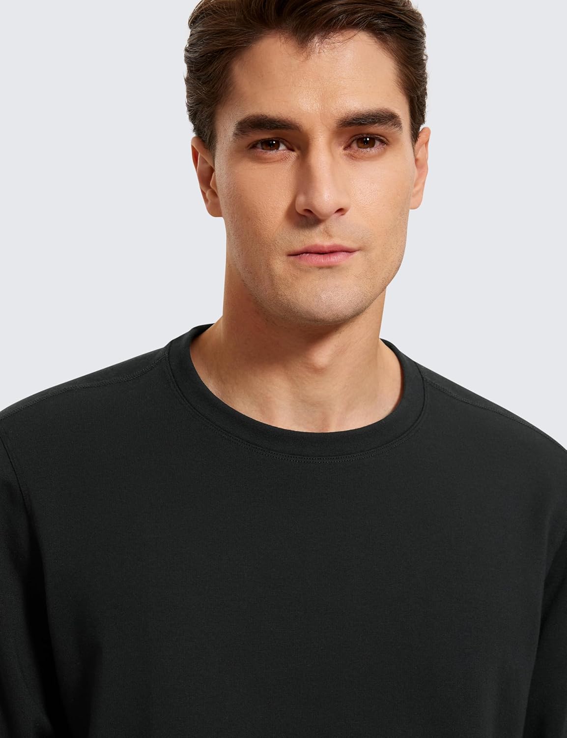 CRZ YOGA Fleece Crewneck Sweatshirt for Men Long Sleeve Breathable Workout Casual Pullover Basic Sweat Shirts - Image 3