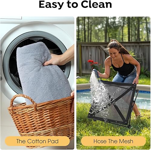 Miniatura 7 de Veehoo CWC2454CP CWC2454CP - Cama elevada mediana para perros y gatos de 29 pulgadas, cama plegable de viaje, hamaca portátil 2 en 1 con almohadilla