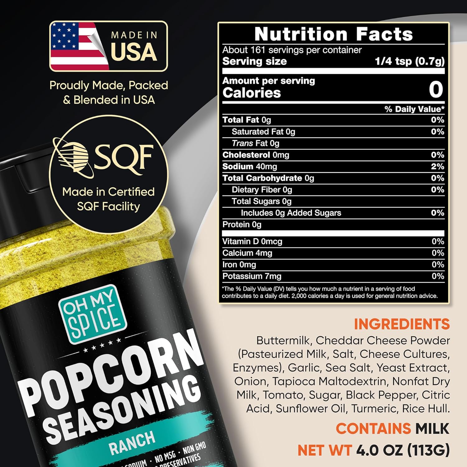 Popcorn Seasoning Variety Pack - Gluten Free & Low Sodium Ranch Seasoning Powder & Cheddar Cheese Powder Flavors. Pop Corn Gift Set. Pop Corn Flavorings Topping Variety Pack. Popcorn Seasonings Kit