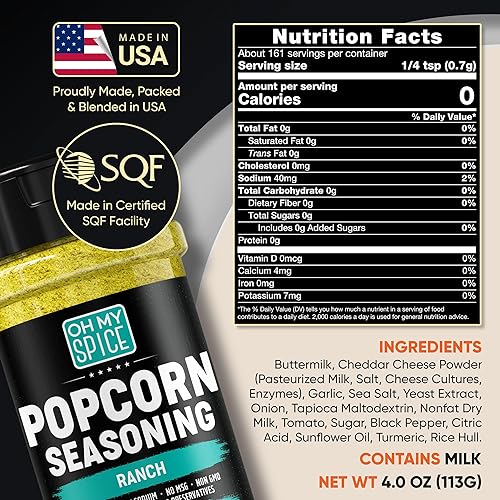 Miniatura 4 de Oh My Spice - Paquete variado de condimentos  Queso Nacho, Zesty Ranch  Condimento keto bajo en sodio por Oh My Spice  0 calorías, 0 carbohidratos,