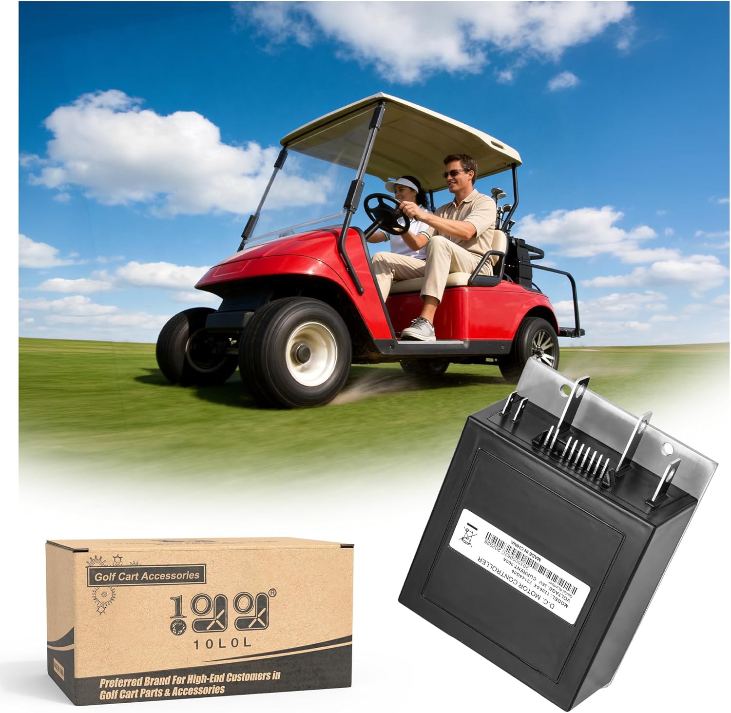 10L0L 1206SX-005 Golf Cart Controller, 36V 300A Speed Controller for EZGO TXT Medalist 1995-2000 with DCS, Replacement for Curtis 73144G01-G06