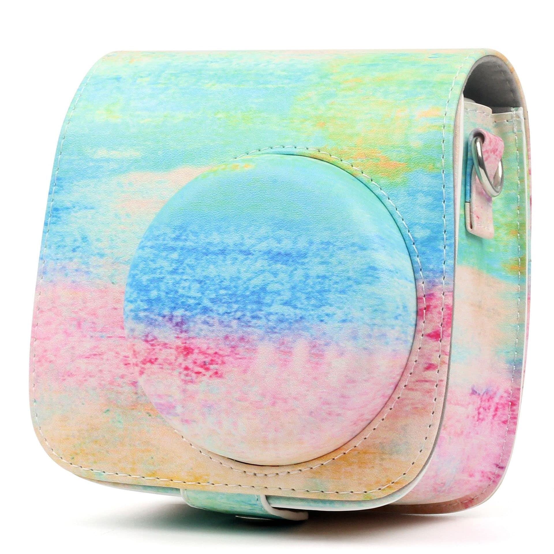 Accesorios de la cámara Artista Pintura al óleo PU Cuero Cámara instantánea Bolsa de Hombro Estuche Protector Estuche Protector Estuche Apto for Fujifilm Mini 9 8 8+ Protección de cámara