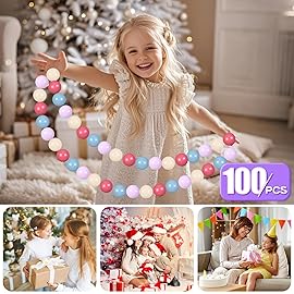 GOGOSO Ball Pit Balls for Toddler, Baby Plastic Playballs Kids Soft Pastel Pelotas Non-Toxic BPA-Free,Cream Pink+Blue+Purple+White,100 Balls