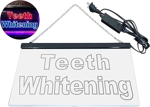 Miniatura 8 de ADVPRO Muestra de neón LED de doble color para blanquear los dientes, color blanco y morado, 12 "x 8.5" st6s32-j0996-wp