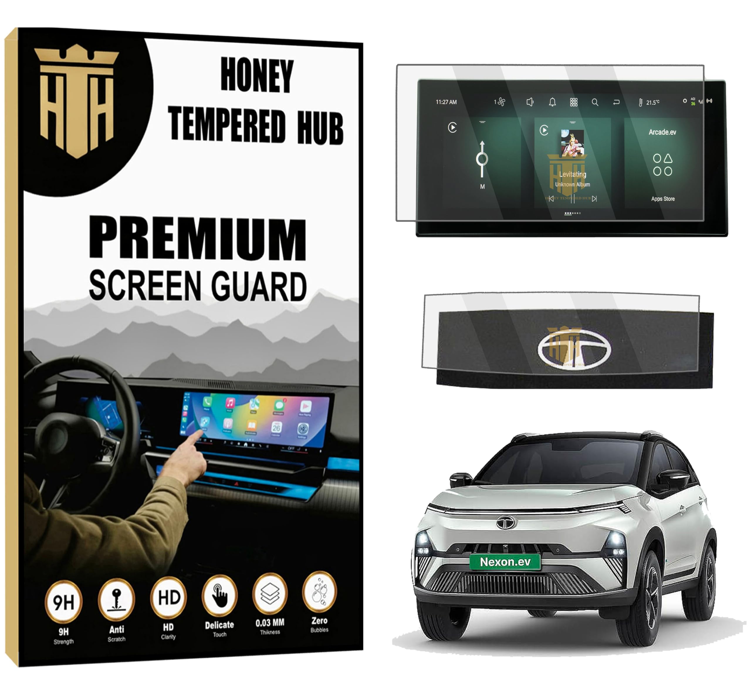 Screen Guard for Tata Altroz, Nexon, Nexon EV, Harrier, Safari -Car Stereo Screen Protector, Full Coverage, HD Clear (Nexon EV (12.3 INCH))-image-16