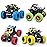 M SANMERSEN Monster Truck Toys for Ages 2-4, Friction Cars for Toddlers 1-3 Push and Go 360 Rotating Stunt Car for 2+ Year Old Boys Girls Gifts (4 Pack - Blue/Green/Red/Yellow)