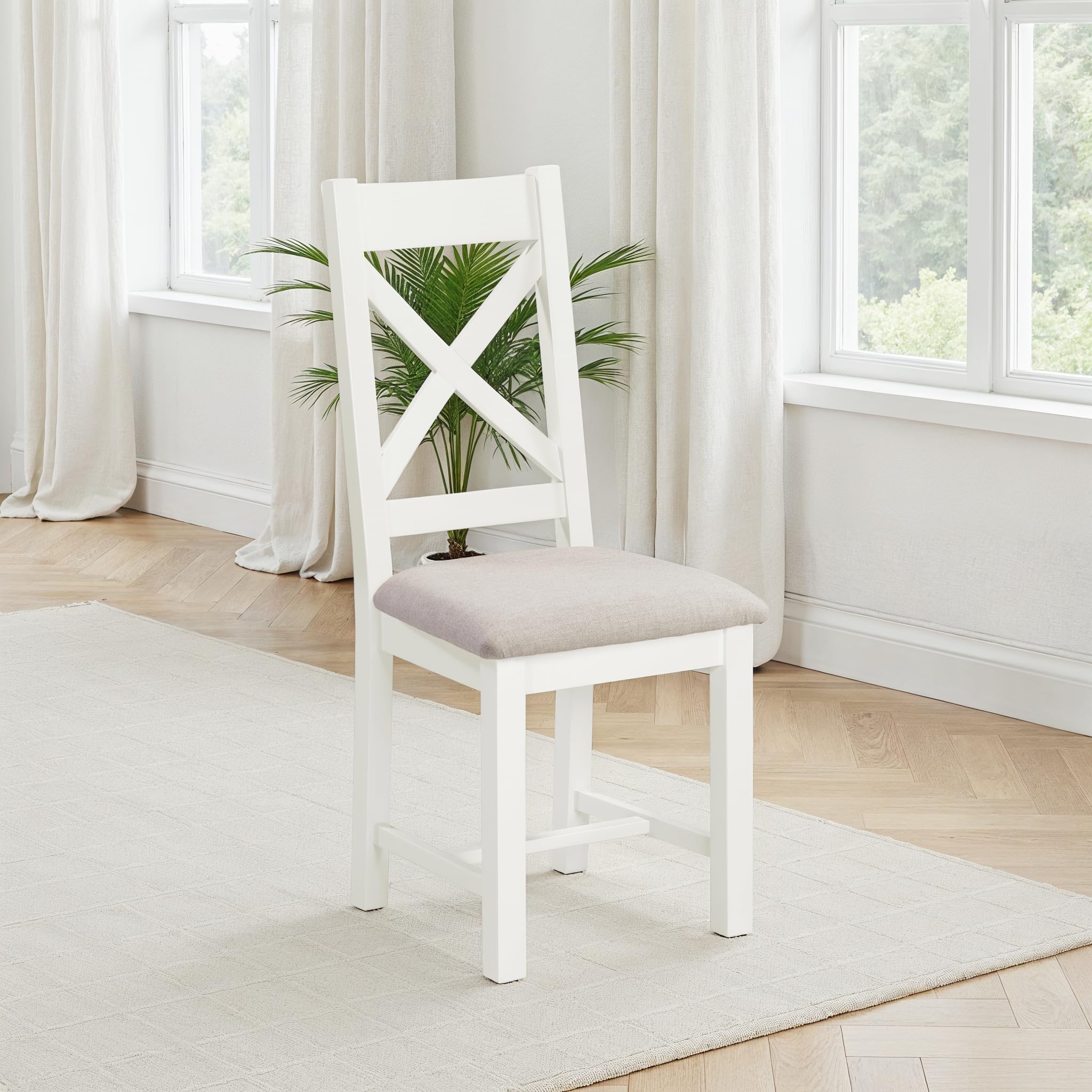 Windsor 50.5cm H Fabric Upholstered Cross Back Side Chair