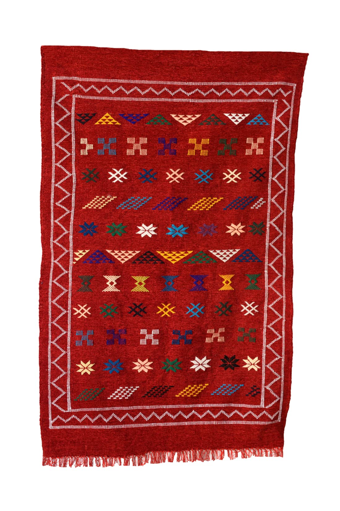 Tapis marocain hanbel coton plat facile à nettoyer pour salon et couloir