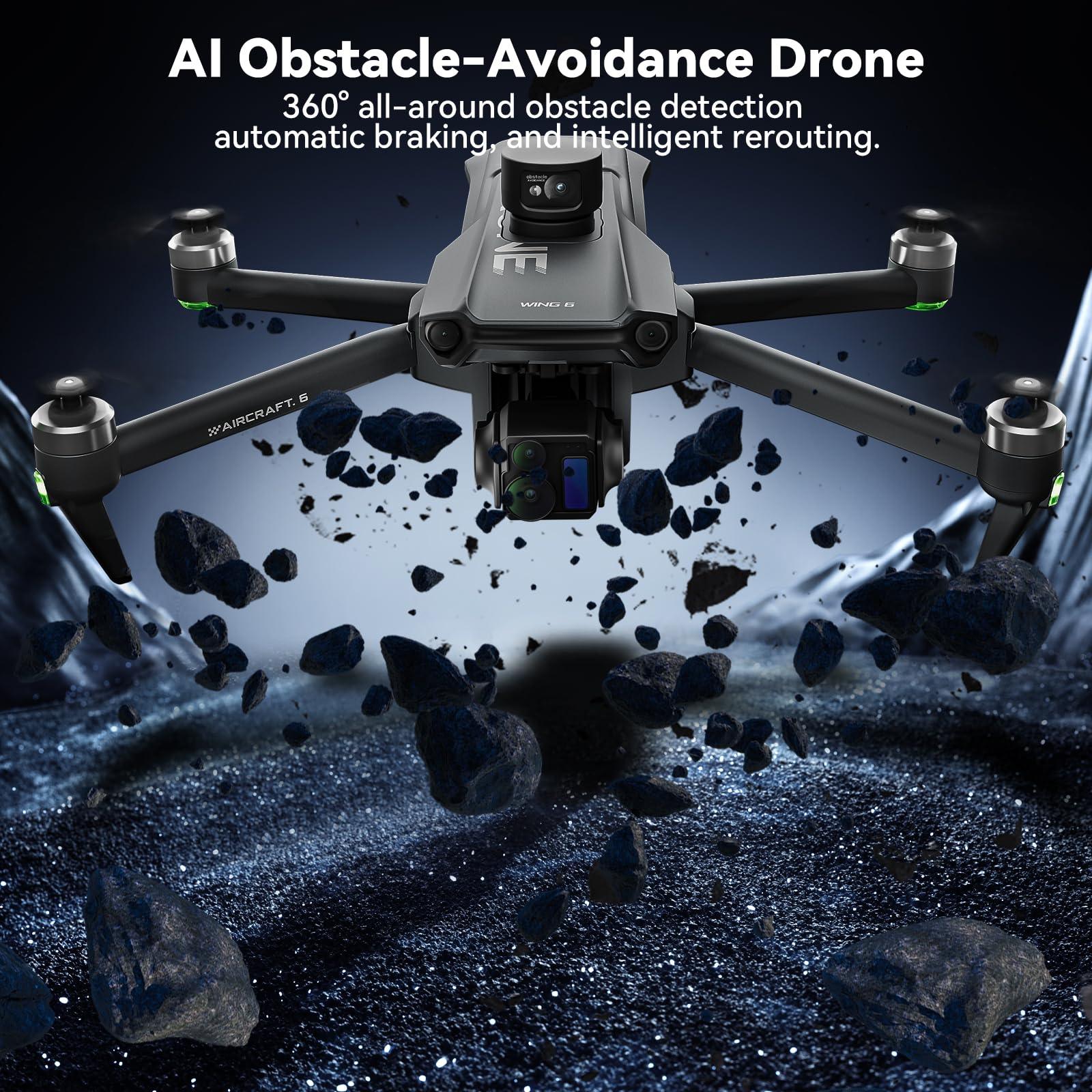8K Pro Drone, 6KM Range, 3-Axis Gimbal, AI Obstacle Avoidance, 5G Transmission, Payload Dropper
