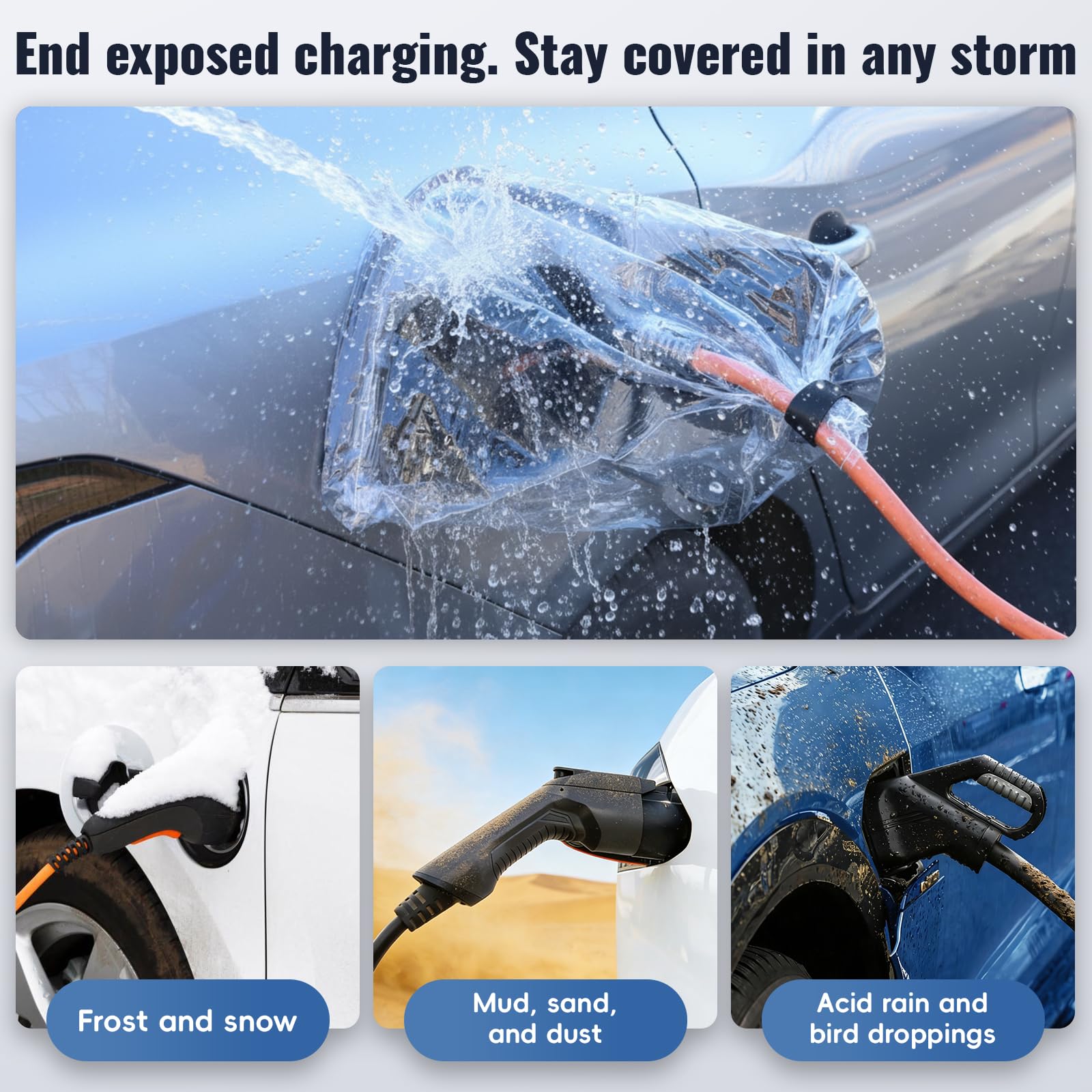 YIWOZI Strong Magnetic EV Charger Cover -All-Weather Outdoor EV Charging Port Cover- Heavy-Duty Waterproof/Dustproof Protector that Seals Out Rain & Snow for Tesla, Ford, Rivian (Steel Body EVs) — view 6