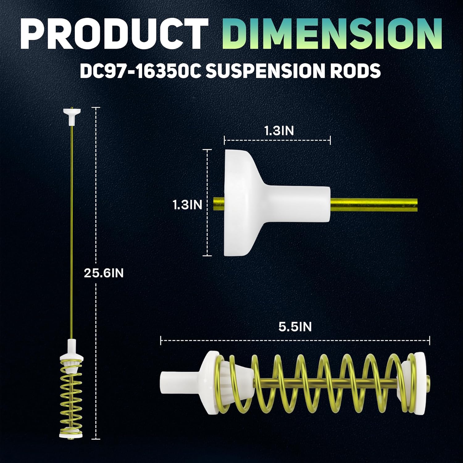 WA45T3400AV/A4 WA45T3400AW/A4 DC97-16350C Suspension Rods -for Samsung Top Load Washing Machine WA50R5200AW/US WA50R5400AW/US WA45T5340AP/A4