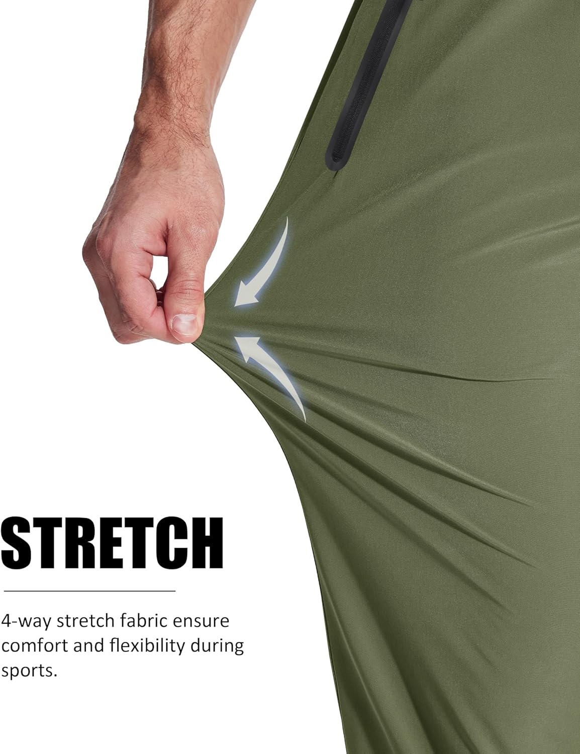 MAGCOMSEN Men's Lightweight Hiking Pants Quick Dry Stretch Running Workout Outdoor Sweatpants with Zipper Pockets - Image 5