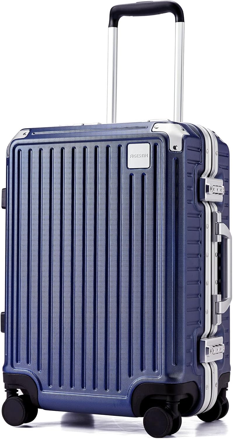FIGESTIN Carry on Luggage 22x14x9 Airline Approved, Aluminum Frame Hard Shell