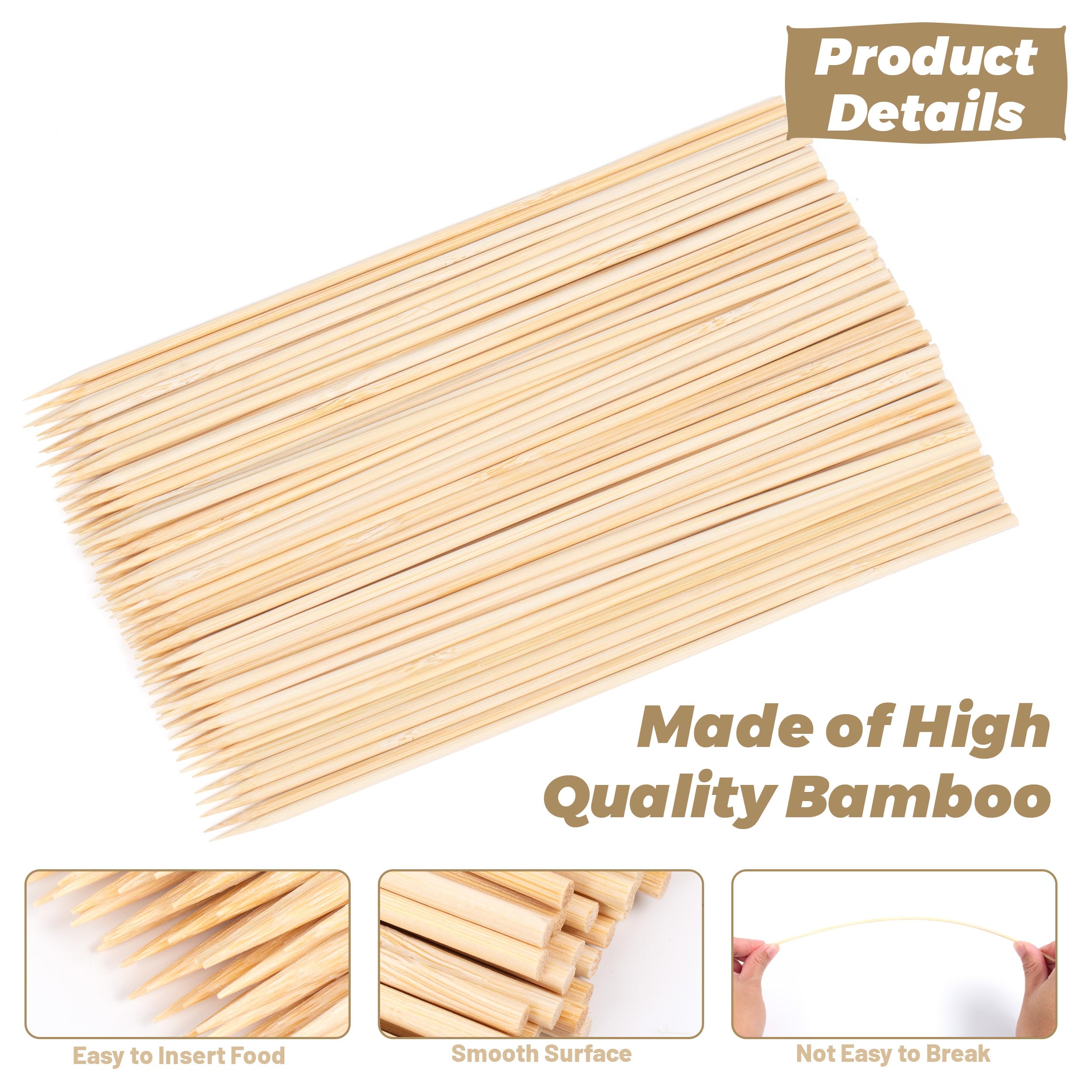 Lot de 100 brochettes en bambou 20 cm pour barbecue