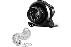 HealSmart 4 Inch Ducting Fan Inline Vent Booster Blower with 8 Feet...