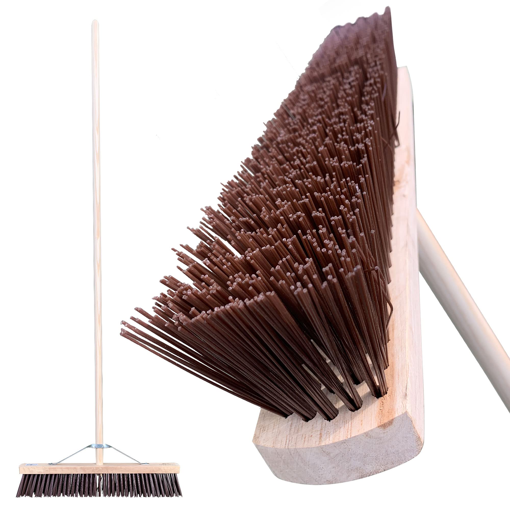 The Dustpan & Brush Store 24" Wide Broom Outdoor Heavy Duty Broom Stiff Pvc Bristles And 120Cm Long Handle from B&Q