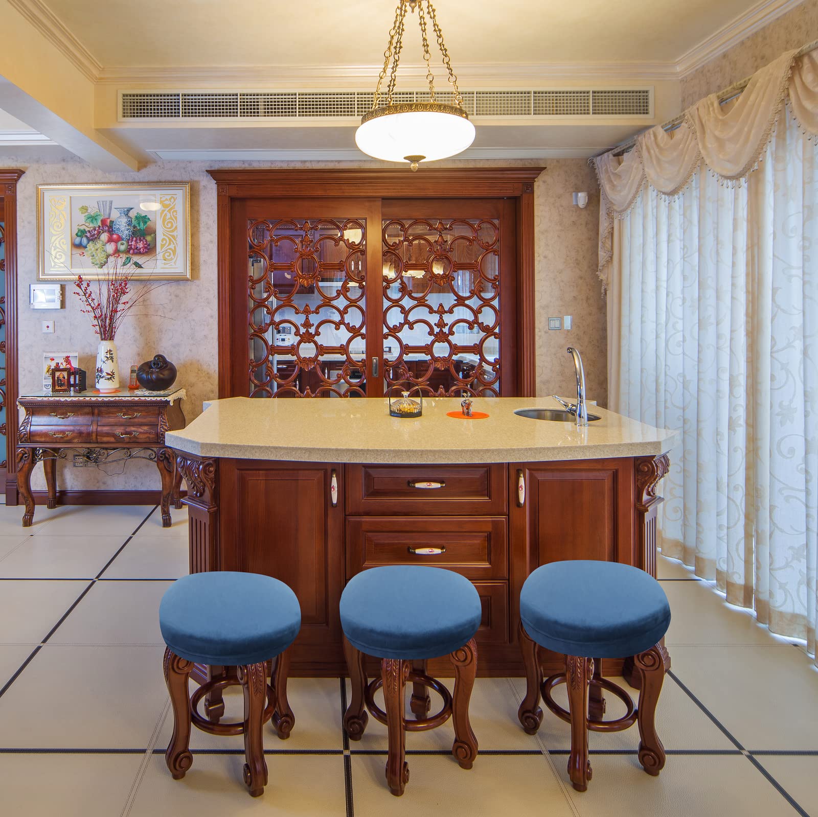 Vanity Bench SINOSSO Vanity Stool Covers Set Of 4, Super Soft