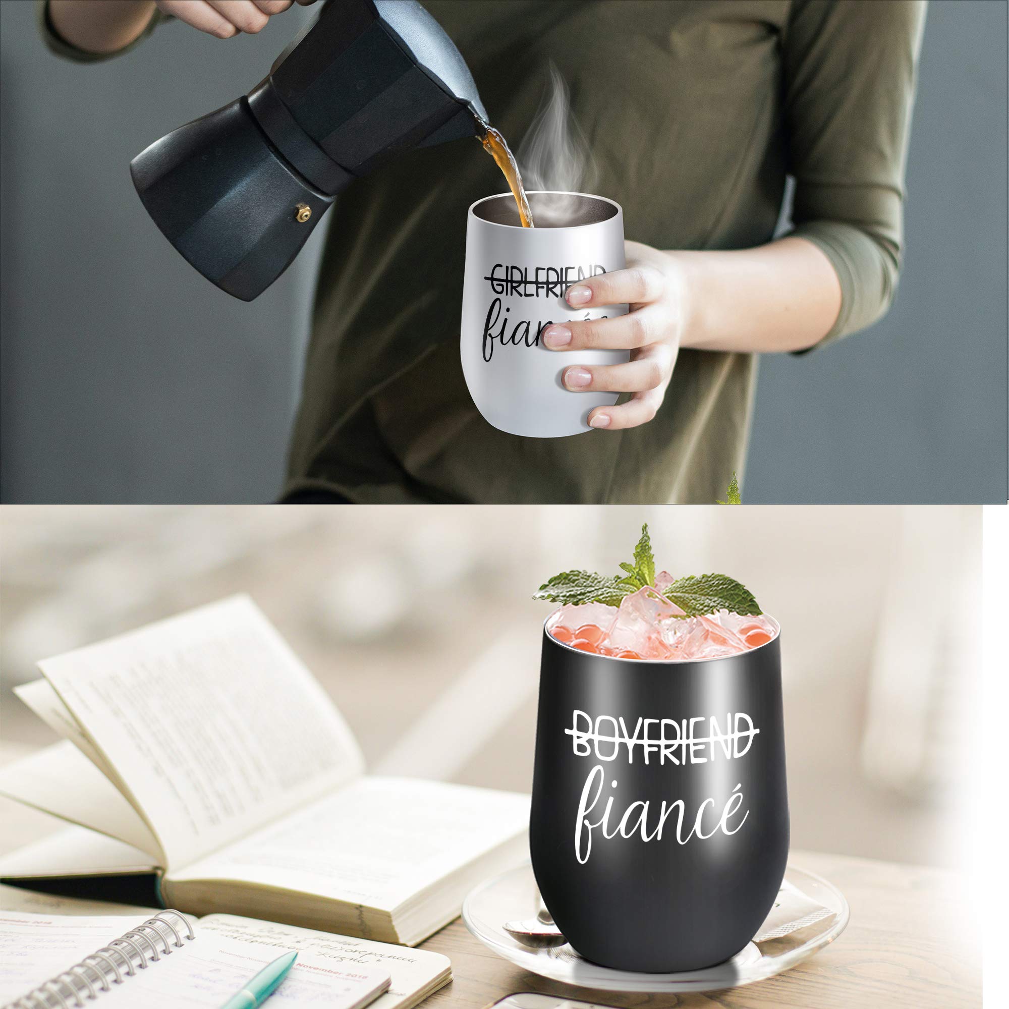 Juego De Regalo De Compromiso Para Parejas, Novio Y Novia, Copa De Vino Y Whisky Con Vela, Regalo De Prometido Para él Y Ella, Para él Y Ella Con Vela Perfumada