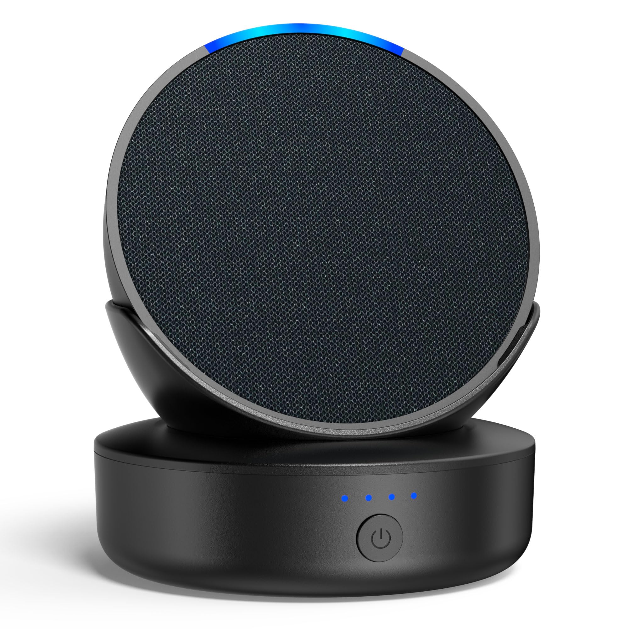 PlusAcc Battery Base for Pop and Cellphones - 5000 mAh Portable Charging Stand Holder, 6 Hours Playtime, Rechargeable Charging Dock Station for Pop & Smartphones & Earbuds (Black)