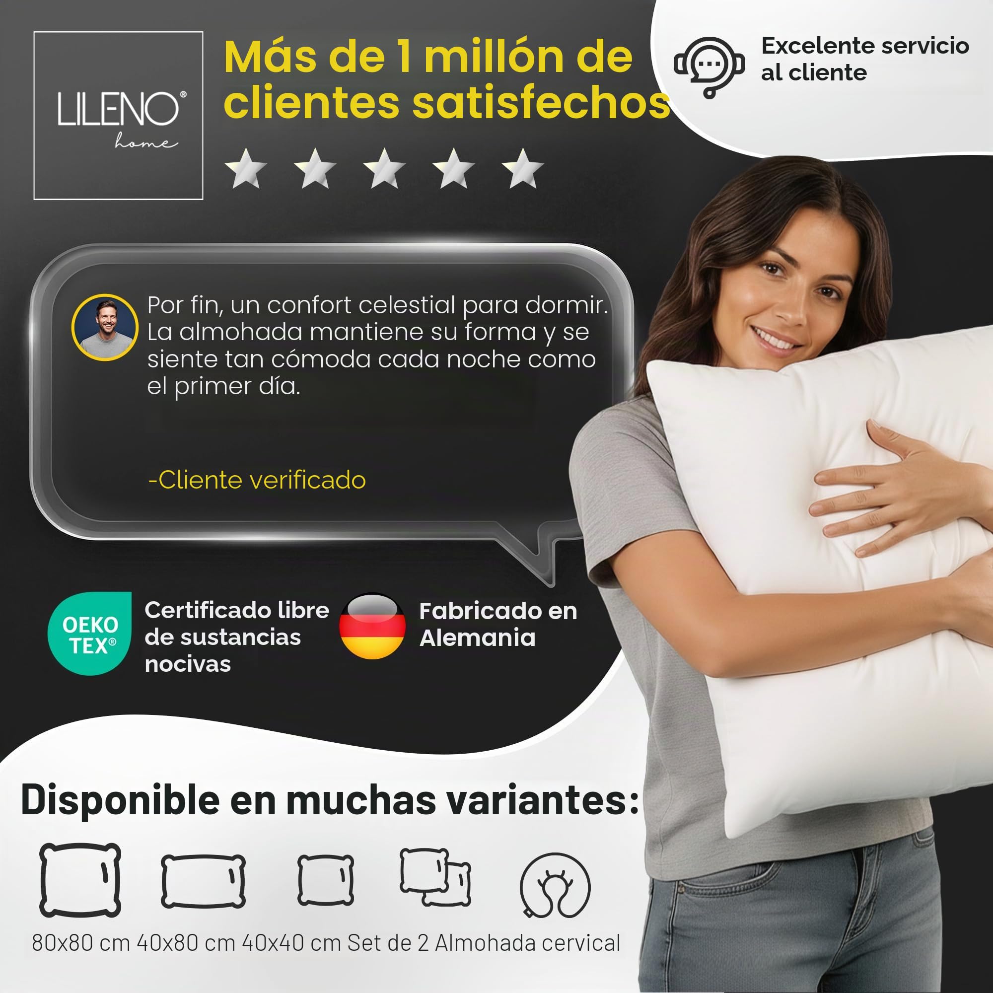 LILENO HOME Juego de 6 rellenos de cojines de 45 x 45 cm, cojín interior acolchado de 45 x 45 cm, para alérgicos, funda de microfibra como cojín de sofá, decoración y cojín de sillón, lavable a 40 °C