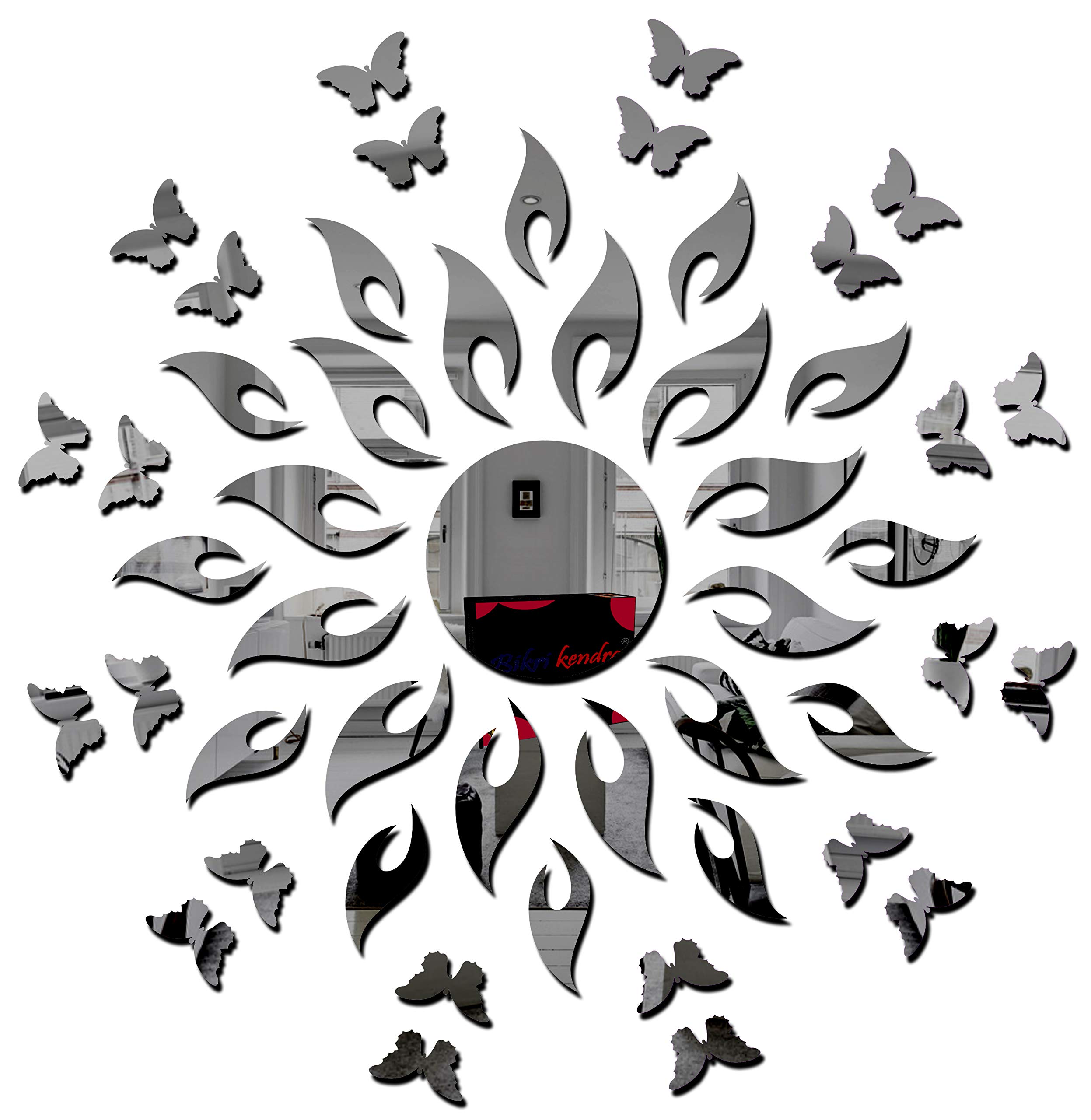 Bikri Kendra - Sun Black with 20 Black Butterfly 3D Acrylic Mirror Stickers for Wall, Kids Room Living Room Hall Wall Sticker (B08KJC3MPV) Amazon Price History, Amazon Price Tracker
