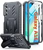 FNTCASE for Samsung Galaxy A16-5G Case: Military Grade Drop Proof Protection Mobile Cover with Kickstand | Matte Textured Rugged Shockproof TPU | Protective Sturdy Phone CaseBlack