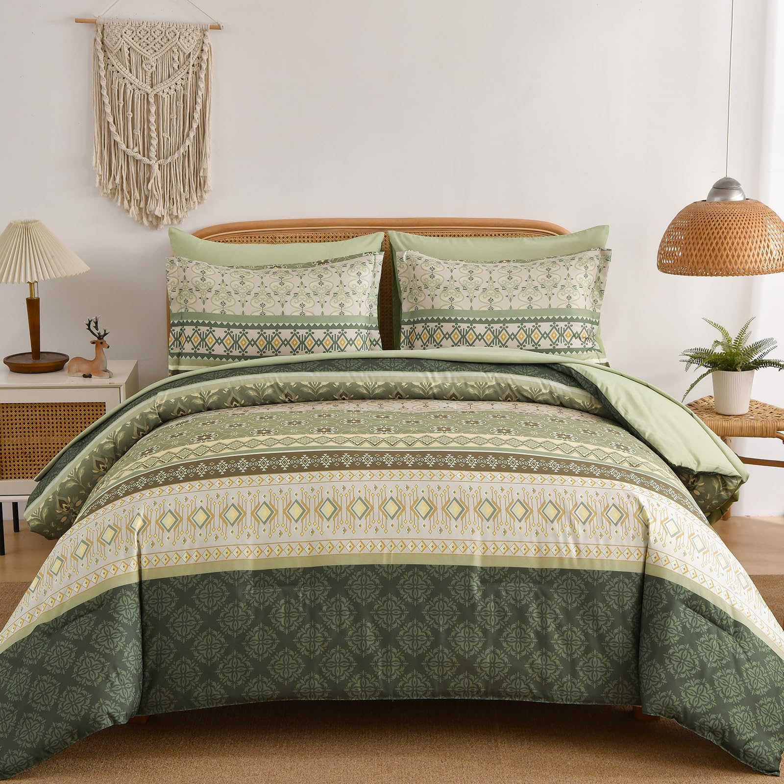WONGS BEDDING 7-teiliges Tröster-Set mit Blumenmuster in einer Tasche-YS01AB091798Q7U-A