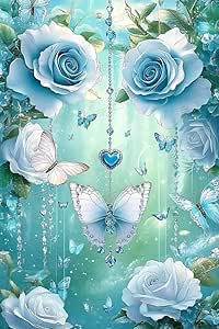 Amazon.com: Jigsaw Puzzle 500 Pieces for Adults Blue Crystal Butterfly ...