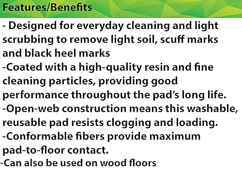 Miniatura 5 de Almohadilla para pulir el piso, para uso de la máquina, paquete de 5, 13 pulgadas, Blanco, 5