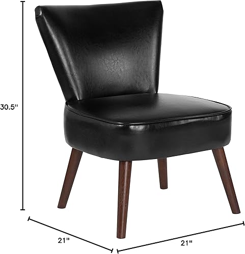 Vista 11 de Flash Furniture HERCULES Holloway Series Black LeatherSoft Silla retro
