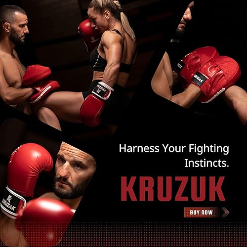 Miniatura 5 de Kruzak - Juego de guantes de boxeo y guantes de boxeo para kickboxing y Muay Thai MMA, kit de fitness con almohadillas de boxeo para artes marciales