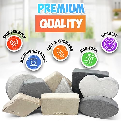 Miniatura 3 de Plush Blocks Formas - Lujoso juguete con forma de felpa para aprender, jugar y apilar (Castle Rock)