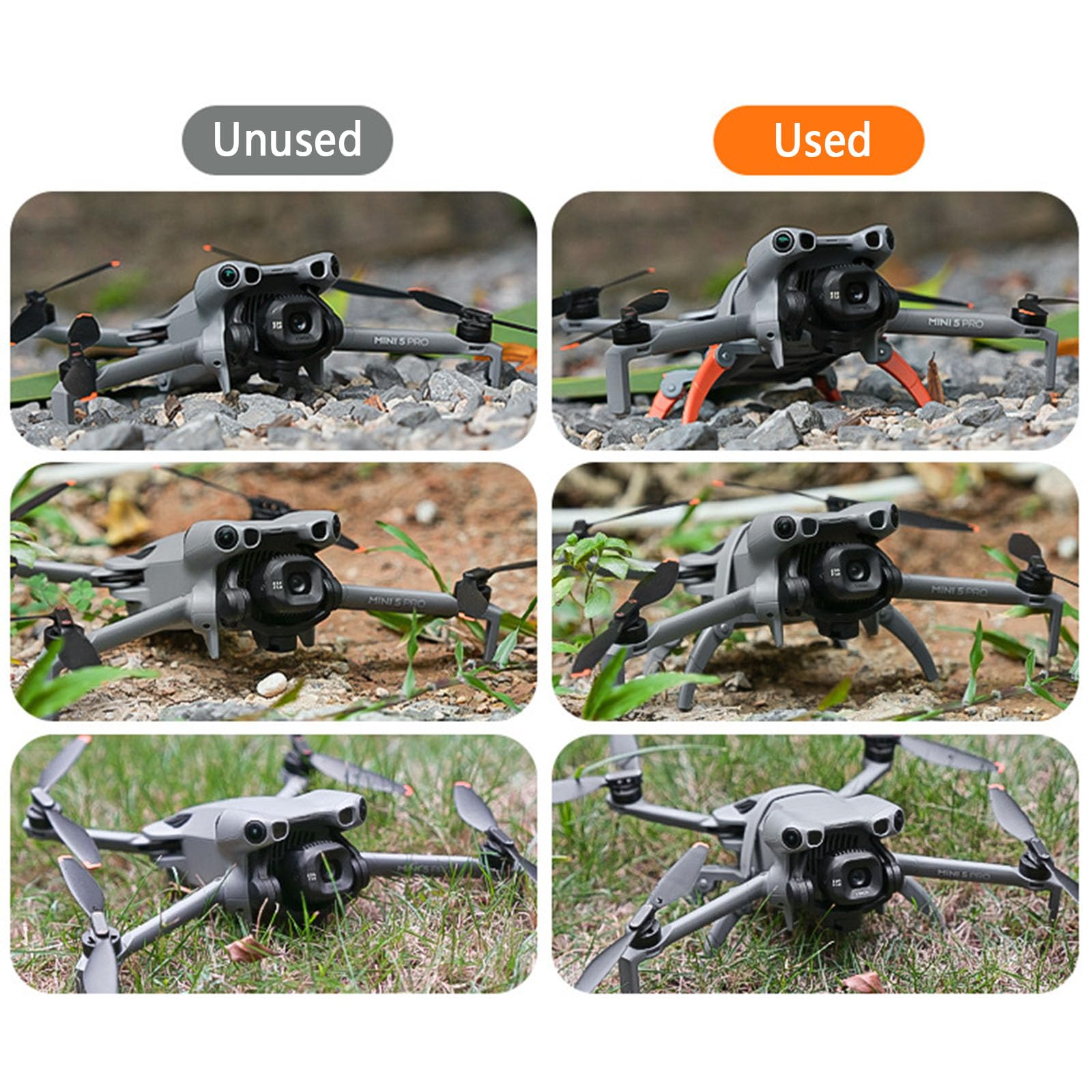 Train d'atterrissage pour DJI Mini 5 Pro Extensions de Jambes Support de Protection Support d'atterrissage Drone Accessoires pour DJI Mini 5 Pro (Orange)