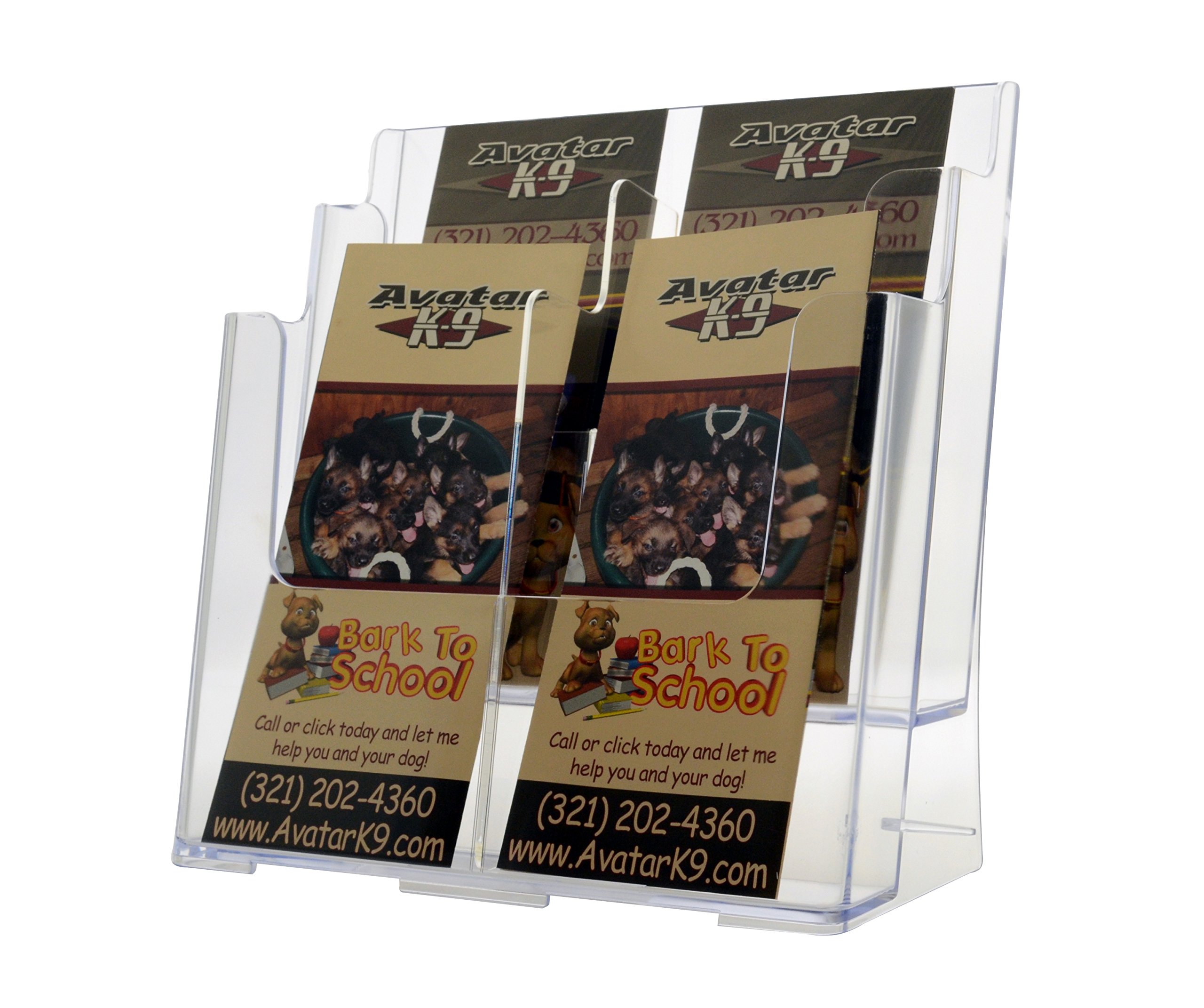 Marketing Holders Brochure Holder for Magazines or Trifolds with Hardware Wall or Counter 2 Tier Display for 4