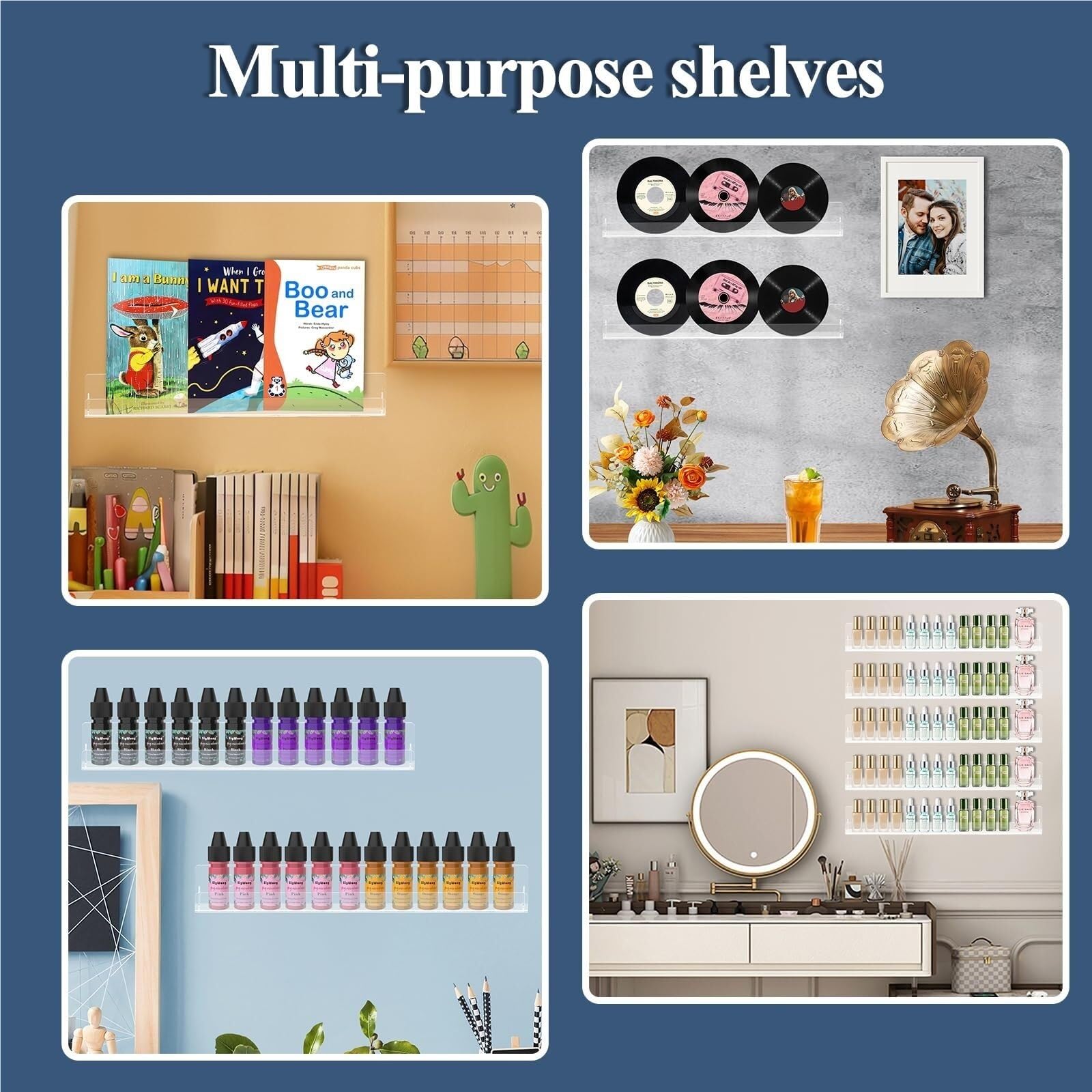 Soporte De Esmalte De Uñas Estante De Pared For Esmaltes Uñas, Acrílico Transparente, Organizador Gafas Sol, Multiusos Salón De Uñas(3pcs)