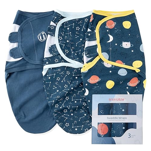 Vista 75 de insular Sacos para envolver al bebé, manta para recién nacido y bebé, juego de velcro ajustable para niños y niñas, saco de dormir de algodón suave
