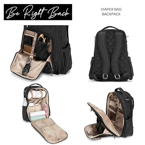 Miniatura 2 de JuJuBe Bolsa de pañales, mochila de viaje con cambiador portátil, ganchos para cochecito y bolsillos para biberones, pañales, chupetes, toallitas,