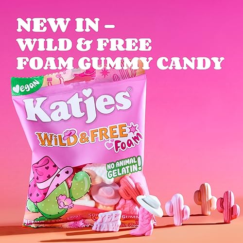 Miniatura 8 de Katjes Paquete de 3 gomitas de arcoíris a base de plantas, sabor a cereza, fresa, arándano y naranja, sin aceite de palma, sin gelatina animal, sin