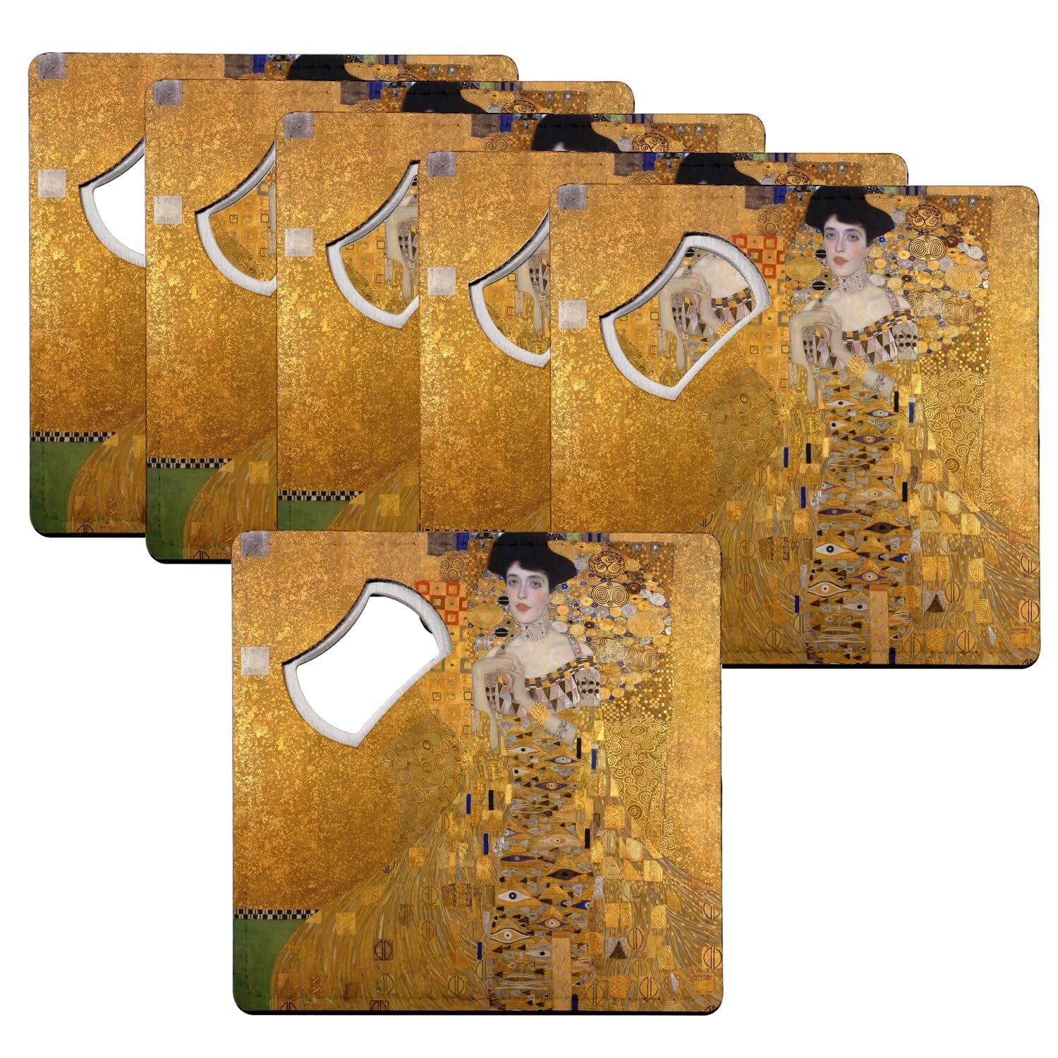 Sous-verre décapsuleur Klimt pour apéritif art de la table vintage lot de 6