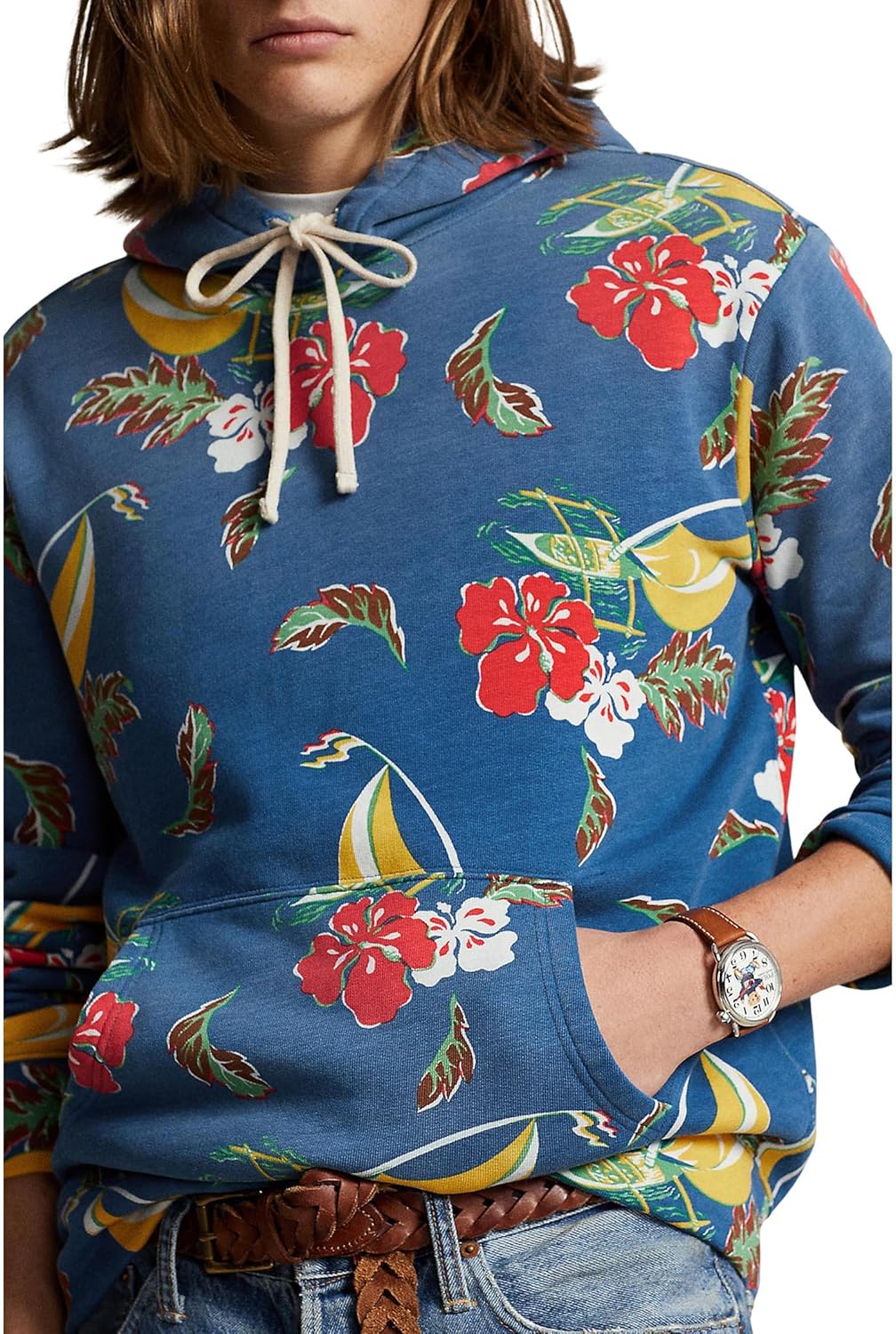 POLO RALPH LAUREN mens Sailboat-floral Fleece Hoodie - Image 3