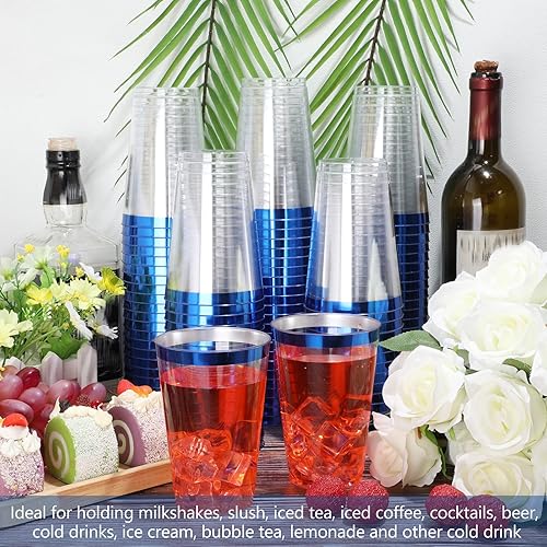 Miniatura 4 de Norme 50 vasos de plástico con borde de 14 onzas, vasos transparentes desechables con borde, soporte para bebidas de vacaciones 2026, recipiente de
