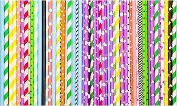 Eruinfang Drinking Straws, Pack of 100 Paper Straws, Biodegradable Recyclable Drinking Straws for Home, Bar, Celebration, Parties