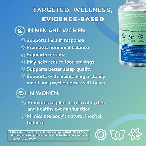Miniatura 2 de Suplemento de inositol  Myo-inositol y D-Chiro Inositol con citrato de magnesio  Proporción 401  Apoyo hormonal y de salud reproductiva para mujeres