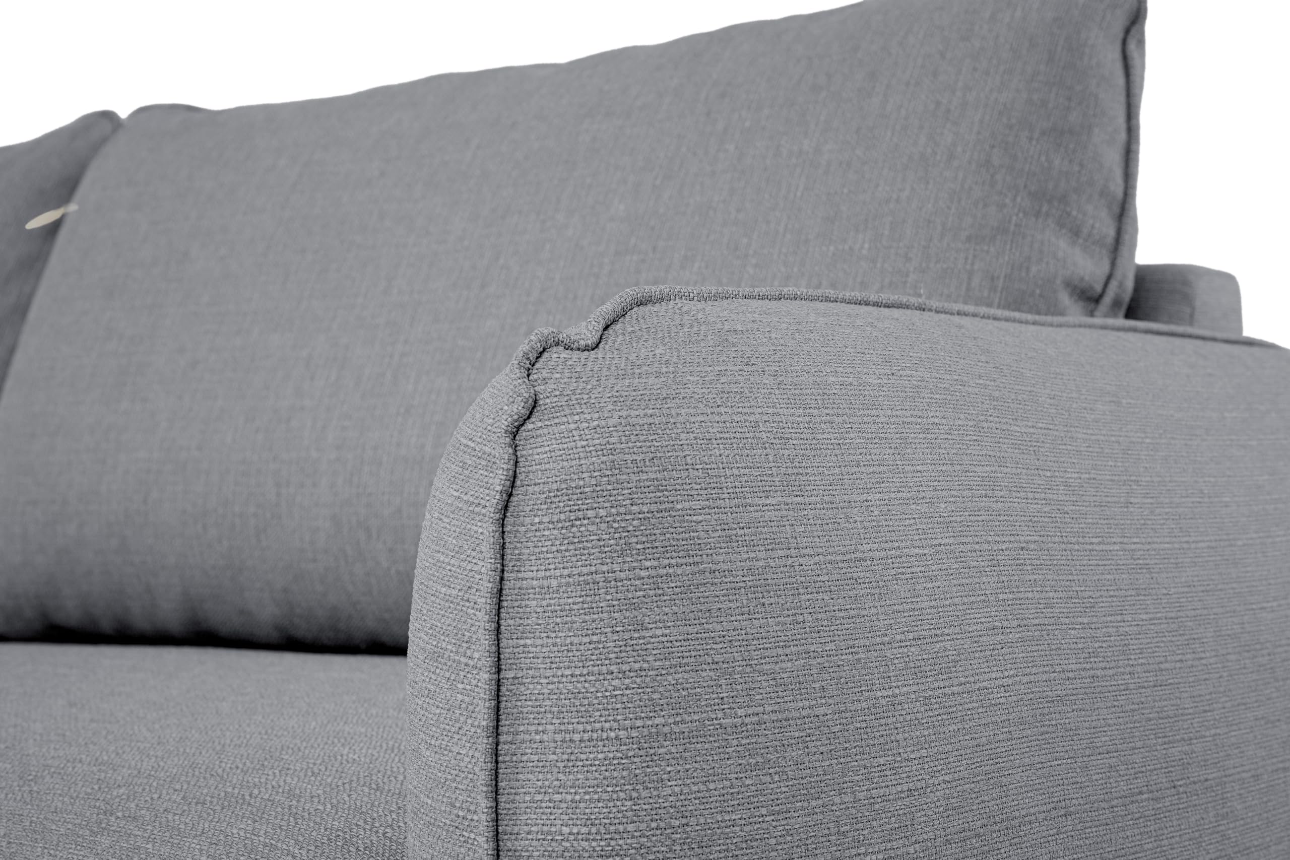 BUDWING Chloé Sofá Cama 4 Plazas - Chaise Longue – Sistema EasyBed, Tapizado en Poliéster – Estilo Nórdico – Apertura Rápida y Sencilla – 225x140x91cm – Gris Mineral